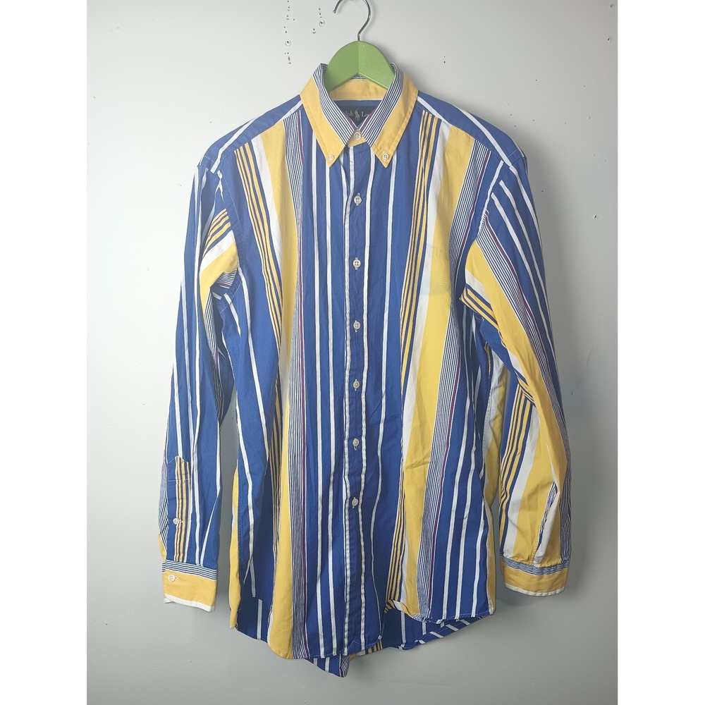Ralph Lauren Classic Fit Race Car Graphic Striped Button Down Shirt M